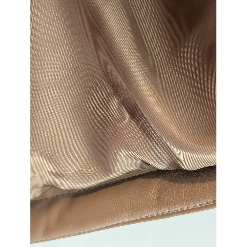 Abercrombie & Fitch Vegan Leather Puffer Vest Tan Brown Womens Medium AF Puffer - Picture 4 of 6